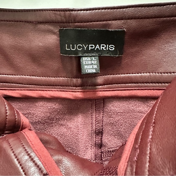 LUCY PARIS Vegan Faux Leather High Rise Tapered Pant - Picture 8 of 10